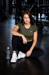 Women’s Dry-Fit Short Sleeve Crop Top – Imported Fabric | Gym & Sportswear